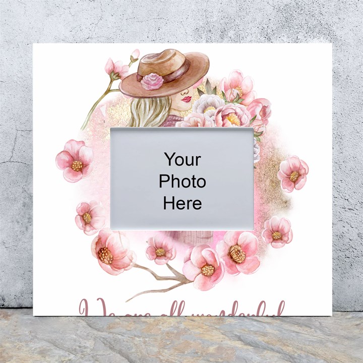 Women with flower White Wall Photo Frame 5  x 7 