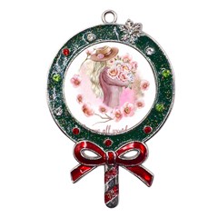 Women With Flower Metal X mas Lollipop With Crystal Ornament by fashiontrends