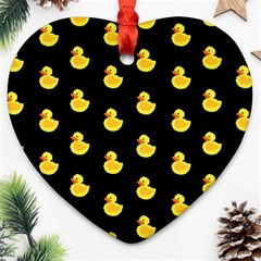 Rubber Duck Heart Ornament (two Sides) by Valentinaart