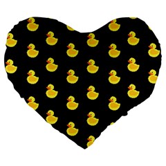 Rubber Duck Large 19  Premium Heart Shape Cushions by Valentinaart