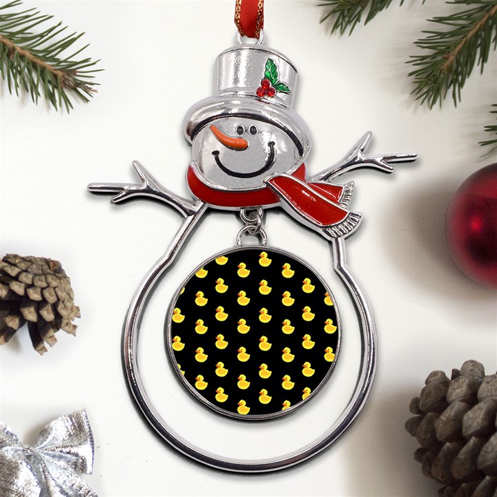 Rubber duck Metal Snowman Ornament