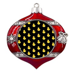 Rubber duck Metal Snowflake And Bell Red Ornament