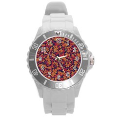 Kaleidoscope Dreams  Round Plastic Sport Watch (l) by dflcprintsclothing