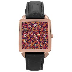 Kaleidoscope Dreams  Rose Gold Leather Watch  by dflcprintsclothing