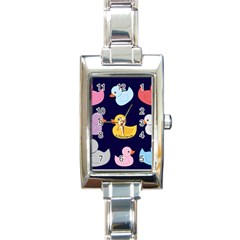 Duck Pattern Rectangle Italian Charm Watch