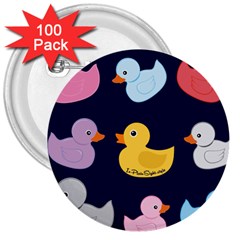 Duck Pattern 3  Buttons (100 Pack) 