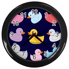 Duck Pattern Wall Clock (black)