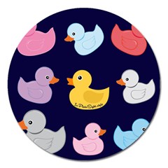 Duck Pattern Magnet 5  (round)