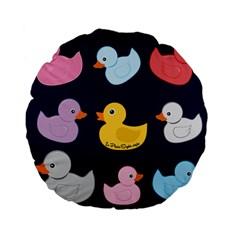 Duck Pattern Standard 15  Premium Flano Round Cushions by NerdySparkleGoth