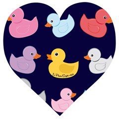 Duck Pattern Wooden Puzzle Heart