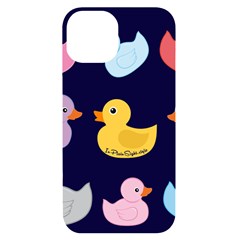 Duck Pattern Iphone 14 Black Uv Print Case by NerdySparkleGoth