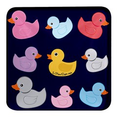 Duck Pattern Square Glass Fridge Magnet (4 Pack) by NerdySparkleGoth