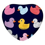 Duck Pattern Heart Glass Fridge Magnet (4 pack) Front