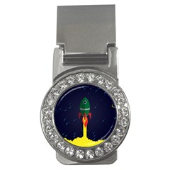 Rocket Halftone Astrology Astronaut Money Clips (cz)  by Bangk1t