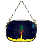 Rocket Halftone Astrology Astronaut Chain Purse (Two Sides) Front