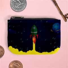 Rocket Halftone Astrology Astronaut Mini Coin Purse by Bangk1t