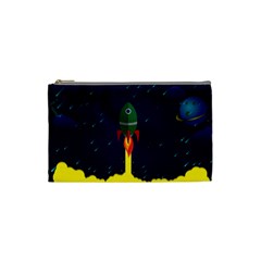 Rocket Halftone Astrology Astronaut Cosmetic Bag (small) by Bangk1t