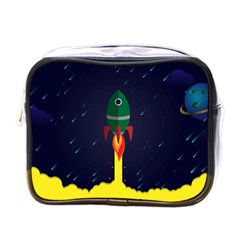 Rocket Halftone Astrology Astronaut Mini Toiletries Bag (one Side) by Bangk1t