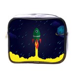 Rocket Halftone Astrology Astronaut Mini Toiletries Bag (One Side) Front