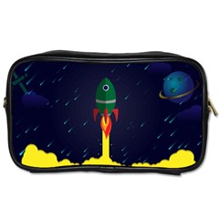 Rocket Halftone Astrology Astronaut Toiletries Bag (one Side) by Bangk1t