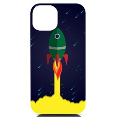 Rocket Halftone Astrology Astronaut Iphone 14 Black Uv Print Case by Bangk1t