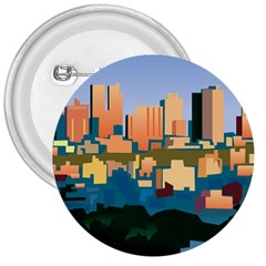 City Buildings Urban Dawn 3  Buttons by Bangk1t