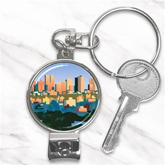 City Buildings Urban Dawn Nail Clippers Key Chain by Bangk1t