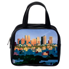 City Buildings Urban Dawn Classic Handbag (one Side) by Bangk1t