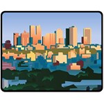 City Buildings Urban Dawn Two Sides Fleece Blanket (Medium) 58.8 x47.4  Blanket Front