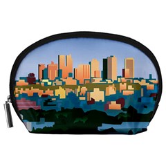 City Buildings Urban Dawn Accessory Pouch (large) by Bangk1t