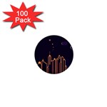 Skyscraper Town Urban Towers 1  Mini Buttons (100 pack)  Front