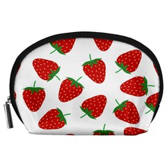 Seamless Pattern Fresh Strawberry Accessory Pouch (large) by Bangk1t