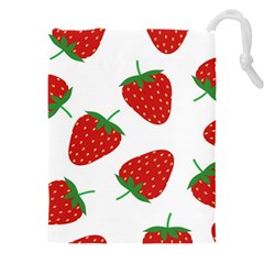 Seamless Pattern Fresh Strawberry Drawstring Pouch (5xl) by Bangk1t