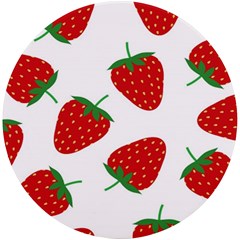 Seamless Pattern Fresh Strawberry Uv Print Round Tile Coaster by Bangk1t