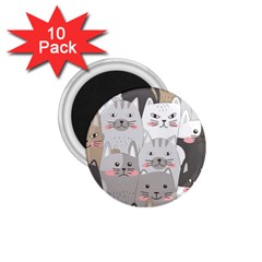 Cute Cats Seamless Pattern 1 75  Magnets (10 Pack)  by Bangk1t