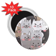 Cute Cats Seamless Pattern 2 25  Magnets (10 Pack)  by Bangk1t