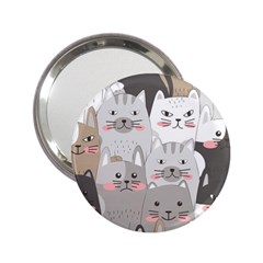 Cute Cats Seamless Pattern 2 25  Handbag Mirrors by Bangk1t