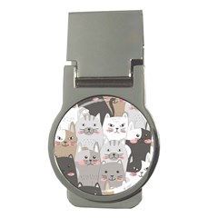 Cute Cats Seamless Pattern Money Clips (round)  by Bangk1t