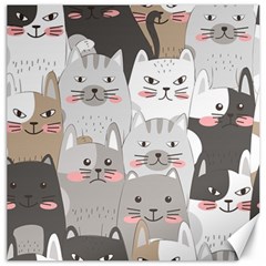 Cute Cats Seamless Pattern Canvas 12  X 12  by Bangk1t