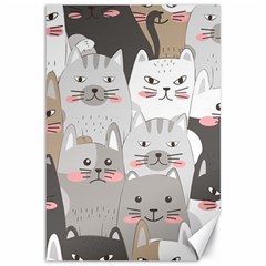 Cute Cats Seamless Pattern Canvas 12  X 18  by Bangk1t