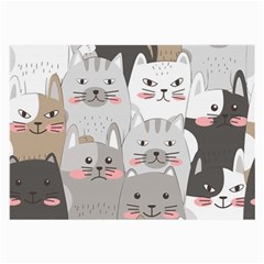 Cute Cats Seamless Pattern Large Glasses Cloth (2 Sides) by Bangk1t