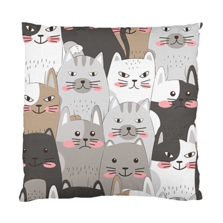 Cute Cats Seamless Pattern Standard Cushion Case (One Side)