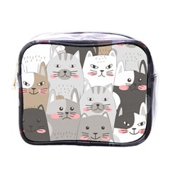 Cute Cats Seamless Pattern Mini Toiletries Bag (one Side) by Bangk1t