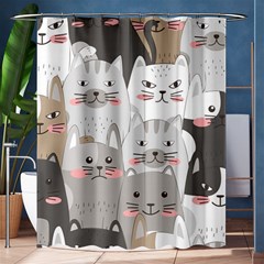 Cute Cats Seamless Pattern Shower Curtain 60  X 72  (medium)  by Bangk1t