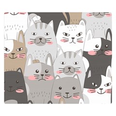 Cute Cats Seamless Pattern Two Sides Premium Plush Fleece Blanket (small) by Bangk1t