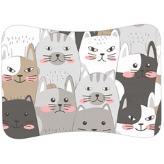 Cute Cats Seamless Pattern Velour Seat Head Rest Cushion by Bangk1t