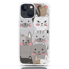 Cute Cats Seamless Pattern Iphone 13 Mini Tpu Uv Print Case by Bangk1t