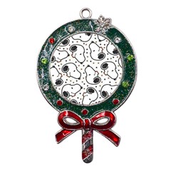 Dog Pattern Metal X mas Lollipop With Crystal Ornament