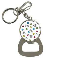 Dog Paw Seamless Pattern Footprint Bone Bottle Opener Key Chain by Bangk1t