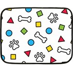 Dog Paw Seamless Pattern Footprint Bone Fleece Blanket (Mini) 35 x27  Blanket